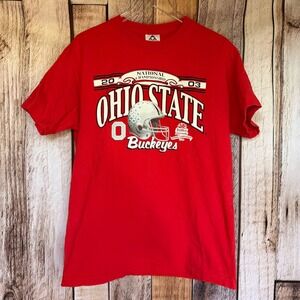 Vintage 2003 Ohio State Buckeyes National Championship Tee Shirt Red Large